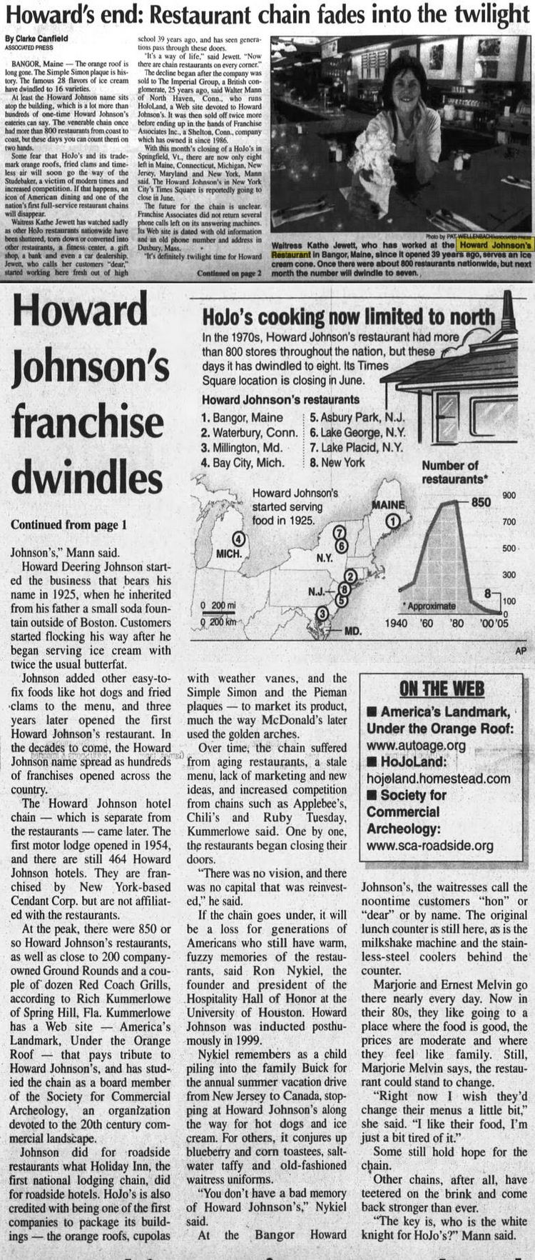 Howard Johnsons Restaurant - May 18 2005 Article - The End
